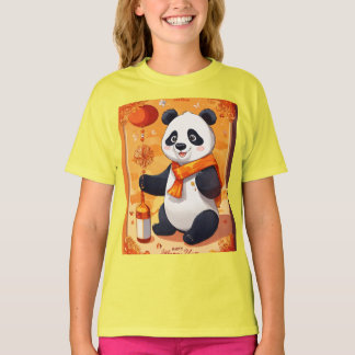 Panda new year Party — Cartoon  style designed   Tシャツ