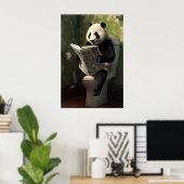 Panda on Toilet Print, Funny Bathroom Wall Art ポスター (ホームオフィス)