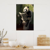 Panda on Toilet Print, Funny Bathroom Wall Art ポスター (キッチン)