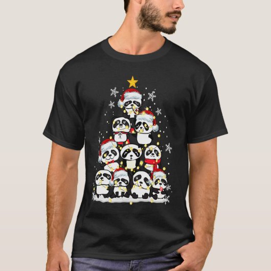 Panda Ornament Decoration Christmas Tree Xmas Tシャツ (正面)