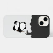 Panda Paint Drip – Artistic Minimalist Phone Case iPhoneケース (裏面横)