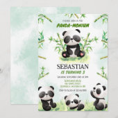 Panda Panda-monium Birthday Invitation 招待状 (正面/裏面)