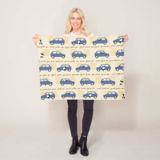 Panda Panda Pan blue beige フリースブランケット
