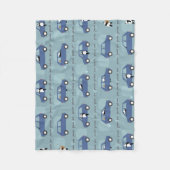 Panda Panda Pan Navy フリースブランケット (正面)