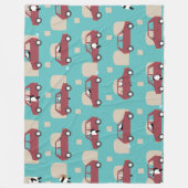 Panda Panda Pan red フリースブランケット (正面)