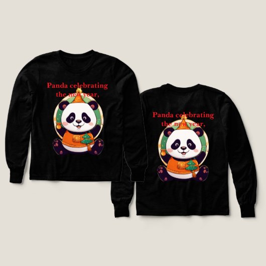 Panda Party — Cartoon New Year (デザイン 正面＆背面)