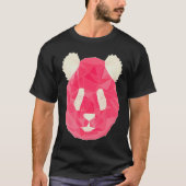 Panda Pink Polygon Style Tシャツ (正面)