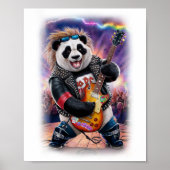 Panda plays Rock and Roll on a White ポスター (正面)