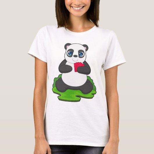 Panda Poker Poker cards Card game Tシャツ (正面)