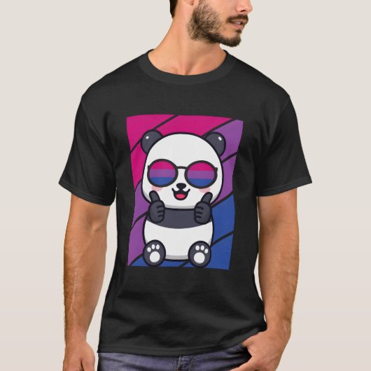 Panda Pride Biual Flag Lgbtq Proud Ally Pride Supp Tシャツ (正面)