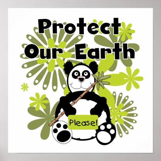 Panda Protect Our Earth T-shirts and  Gifts ポスター (正面)