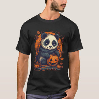 Panda Pumpkin Panda Halloween Tシャツ