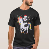 panda riding unicorn christmas tシャツ (正面)