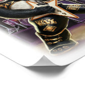 Panda Rocker has Fun playing Hard Rock on a White ポスター (角)