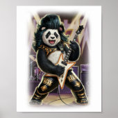 Panda Rocker has Fun playing Hard Rock on a White ポスター (正面)