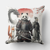 Panda Samurai & Mythical Warriors Fantasy Art クッション (正面)