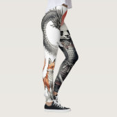 Panda Samurai & Mythical Warriors Fantasy Art レギンス (右)