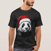 Panda Santa Hat Funny Panda Lovers Christmas Xmas  Tシャツ (正面)