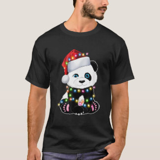 Panda Santa Lights Pajama For Ns Tシャツ
