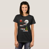 Panda Santa Sleigh Flying Funny Magical Christmas Tシャツ (正面フル)