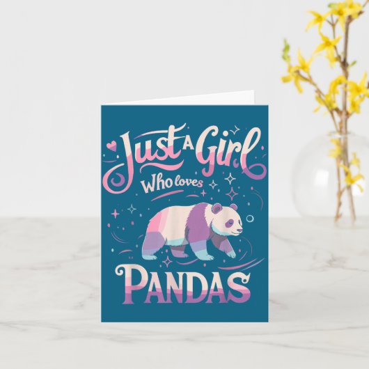 Panda Shirt Women Men Cute Funny  カード (黄色い花)