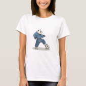 Panda Soccer Player in Karate Kimono Tシャツ (正面)