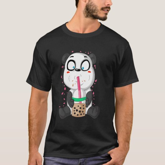 Panda Soju Bamboo Bear Korean Drinking Sweet Tea Tシャツ (正面)