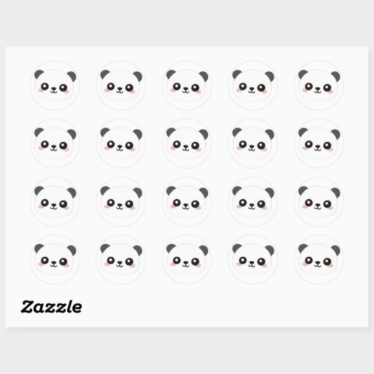 panda stickers ラウンドシール (シート)
