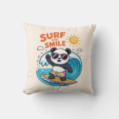 Panda Surf Sourire Enfant Été クッション (正面)