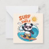Panda Surf Sourire Enfant Été ノートカード (正面)