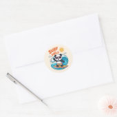 Panda Surf Sourire Enfant Été ラウンドシール (封筒)