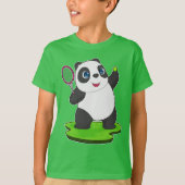 Panda Tennis Tennis racket Tシャツ (正面)