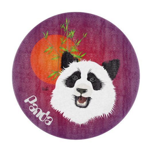 Panda Treffen Glasbrett カッティングボード (正面)