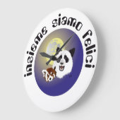 Panda Treffen Uhr ラージ壁時計 (傾斜)