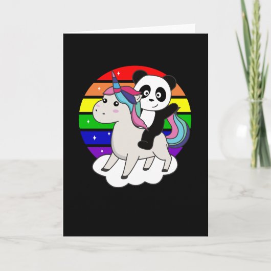 Panda Unicorn Rainbow Animals Pandas Unicorns カード (正面)