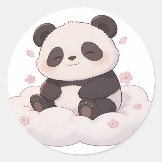 panda,warm /cozy,healing,slow-paced,inner peace #0 ラウンドシール (正面)