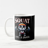 Panda Weightlifting Fitness Funny Gym Quote Squat  コーヒーマグカップ (左)