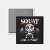 Panda Weightlifting Fitness Funny Gym Quote Squat  マグネット (正面/裏面)