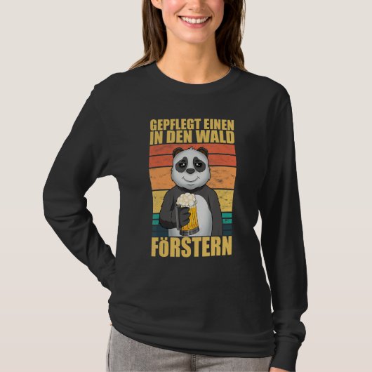 Panda Well-cared for Einen In Den Wald Forstern Sa Tシャツ (正面)