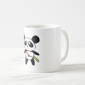 Panda with bambu stick - by MyPanda コーヒーマグカップ (正面右)
