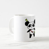 Panda with bambu stick - by MyPanda コーヒーマグカップ (正面左)