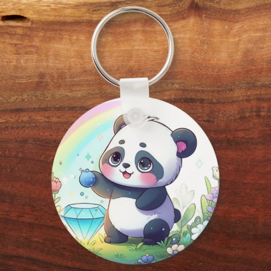 Panda with Berries Plush Toy キーホルダー (正面)
