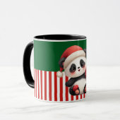 Panda with Christmas Ornament マグカップ (正面左)
