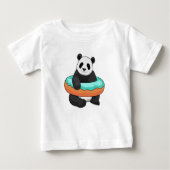 Panda with Donut ベビーTシャツ (正面)