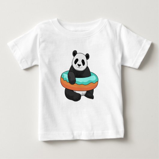 Panda with Donut ベビーTシャツ (正面)