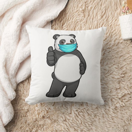 Panda with Face mask クッション (ブランケット)