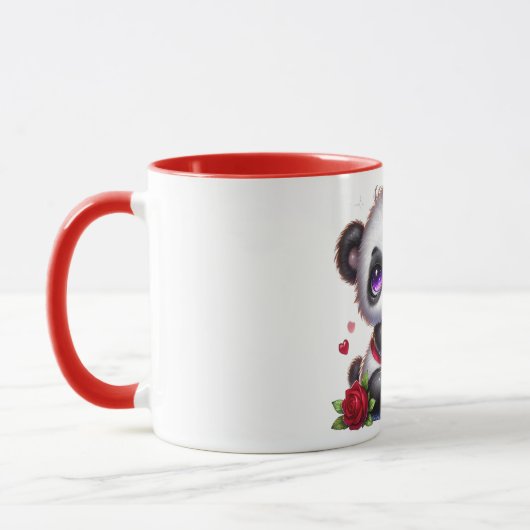 Panda with flower mug マグカップ (左)