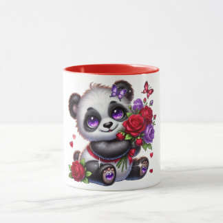 Panda with flower mug マグカップ