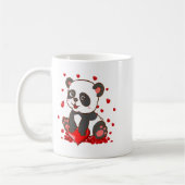 Panda With Hearts Valentines Day Women And Girls コーヒーマグカップ (左)