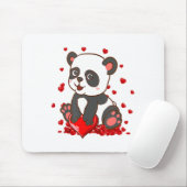 Panda With Hearts Valentines Day Women And Girls  マウスパッド (マウス)